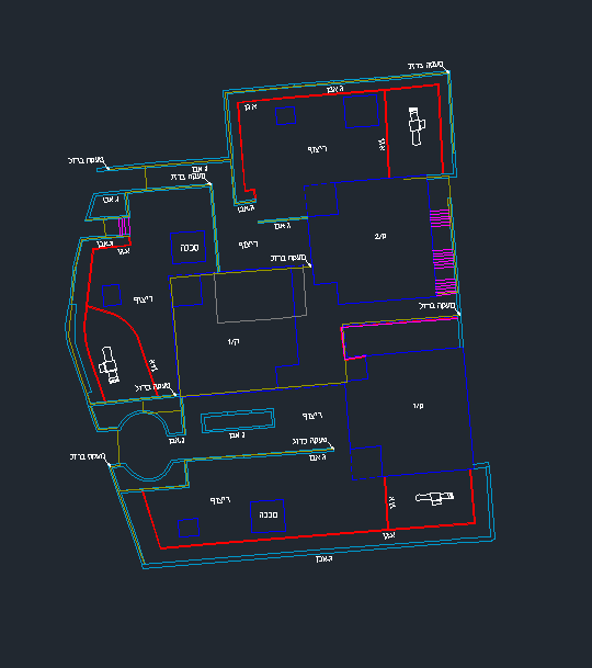 Building plan with original CAD linework